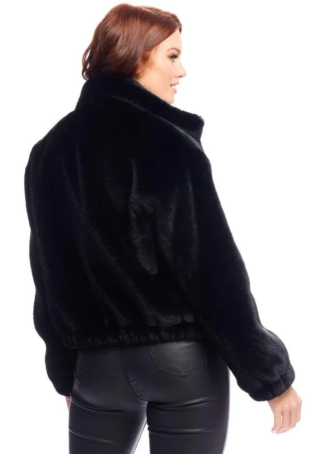 Back to Basics Bomber Jacket - Faux Fur Black