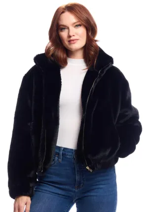 Back to Basics Bomber Jacket - Faux Fur Black