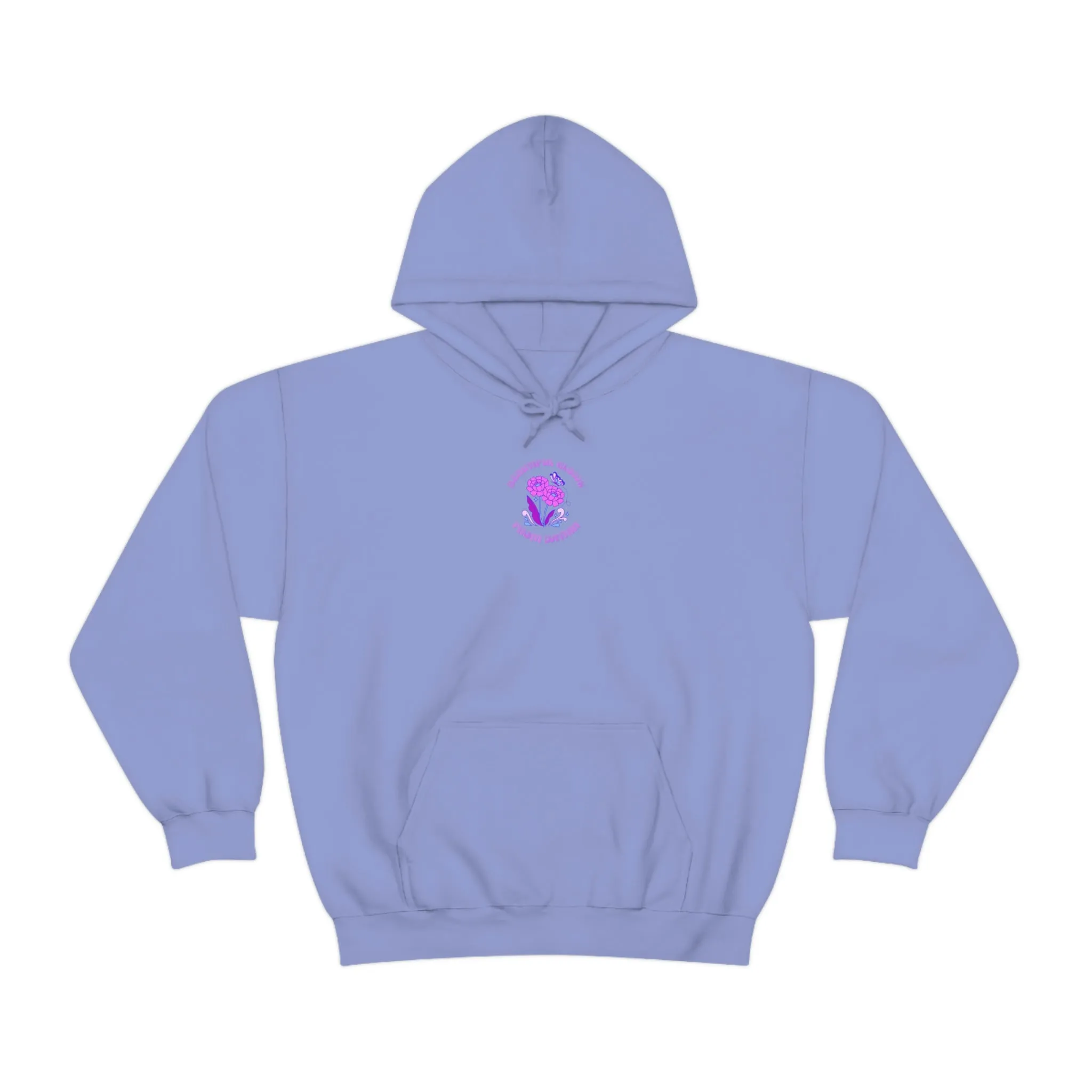 Beautiful Glows from Within Purple Flower Hoodie, Oversized Hoodie, Front Back Print Trendy Sweatshirt, Beach Cover Up, Lake Cover Up