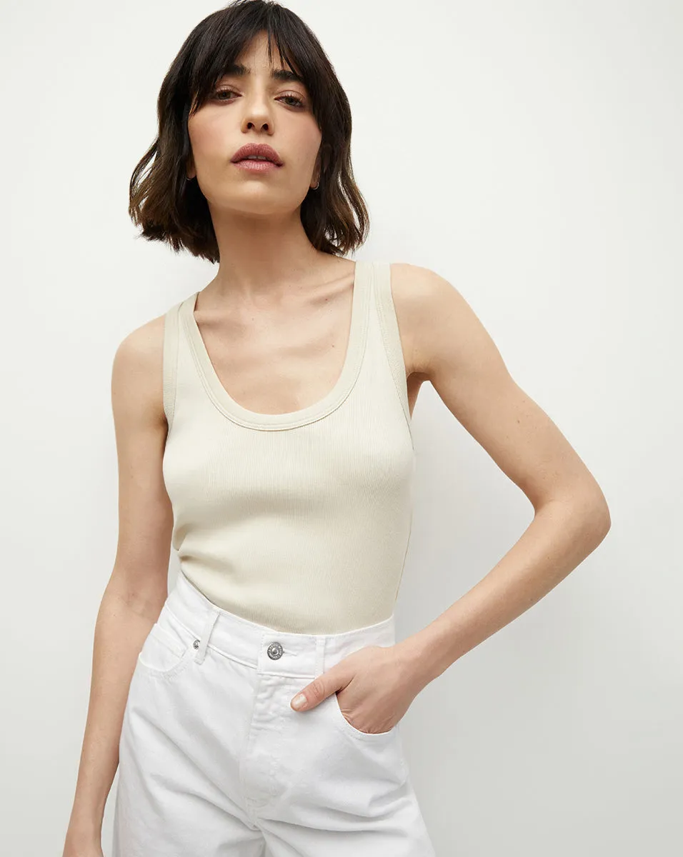 BIRKE SCOOPNECK TANK TOP IN LIMESTONE