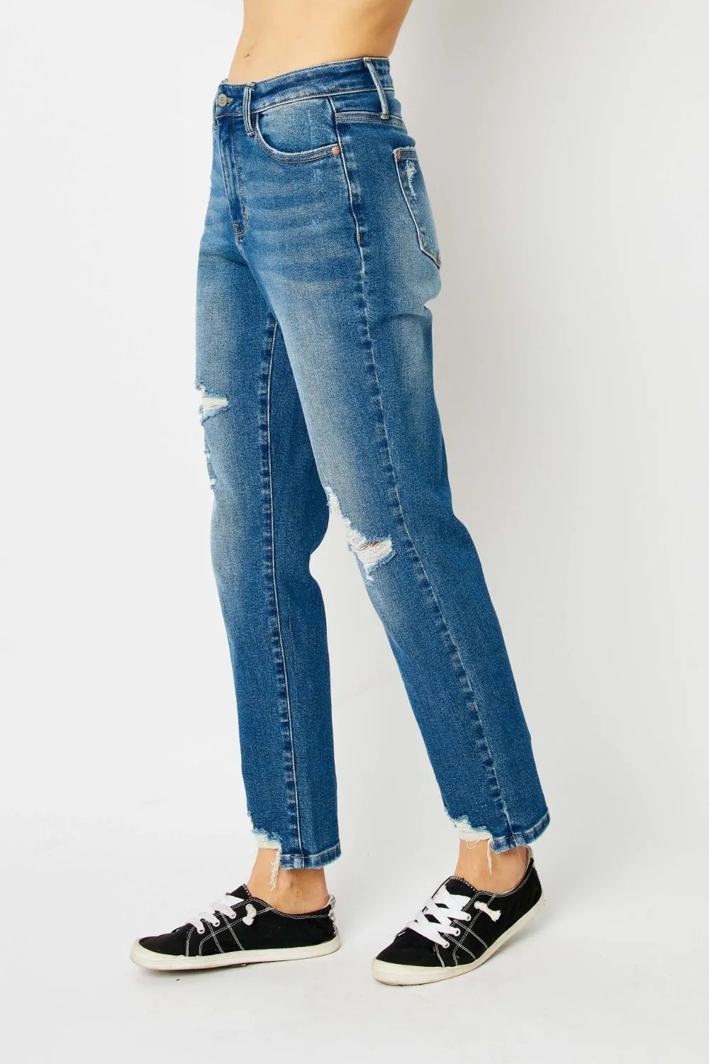 Blue Distressed Slim Jeans