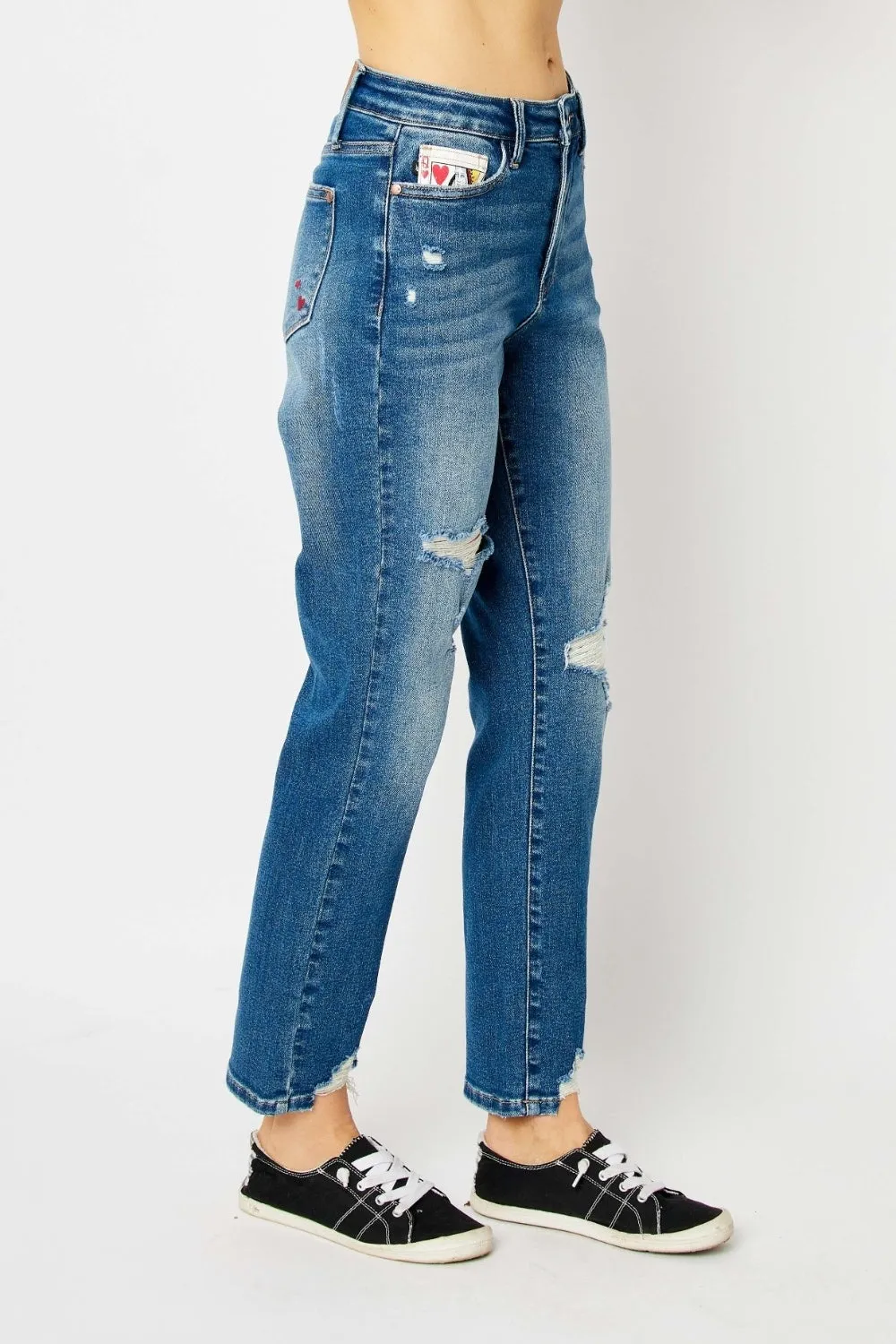 Blue Distressed Slim Jeans