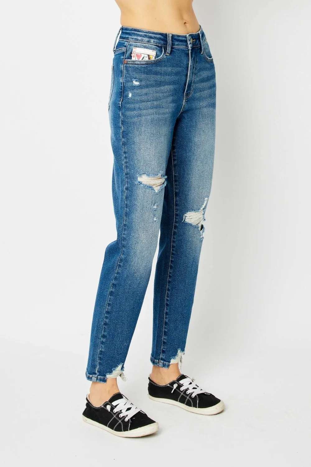 Blue Distressed Slim Jeans