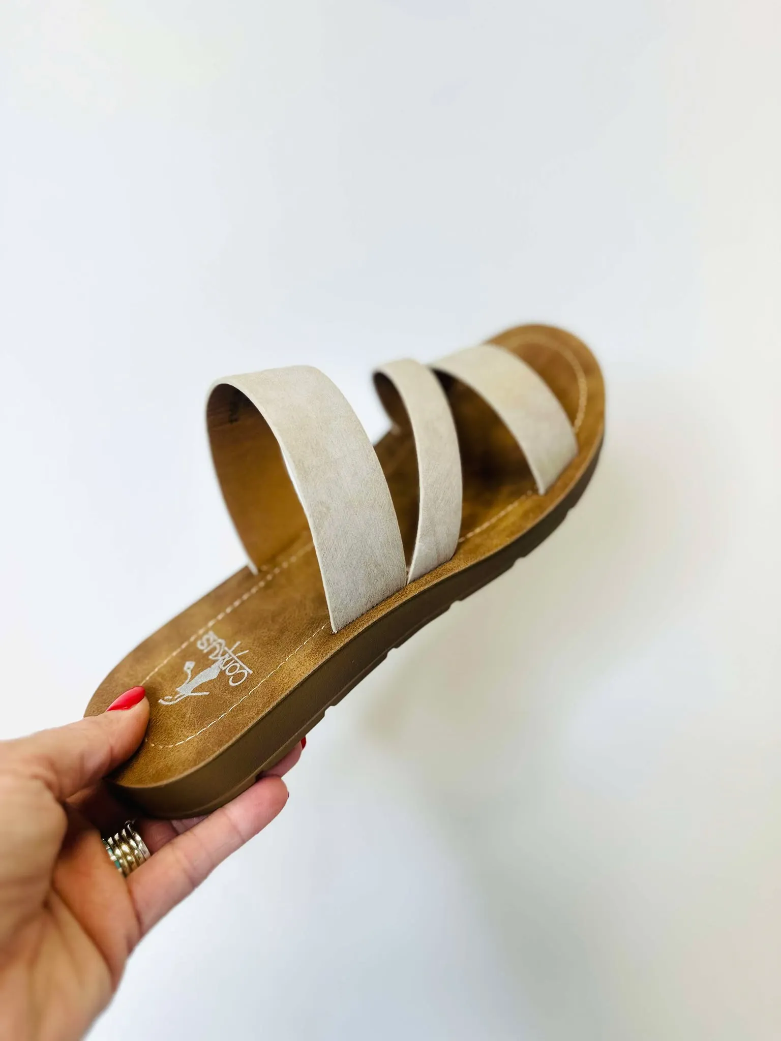 Corky's Linda Taupe Metallic Strappy Sandal