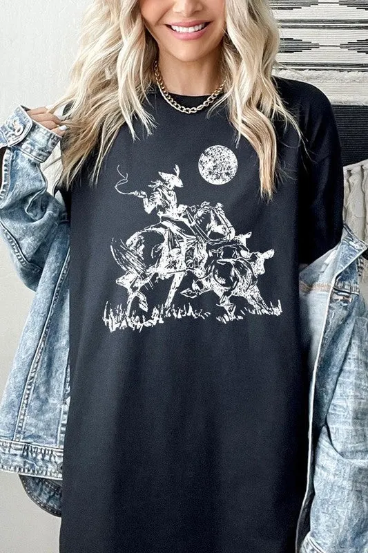 Cowboy Lasso Cow Western Graphic Heavy Cotton Tee