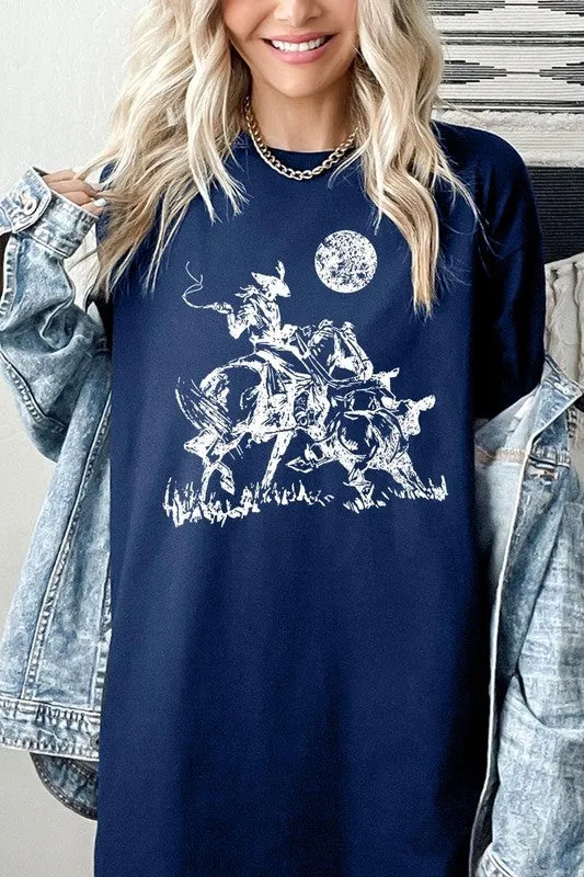 Cowboy Lasso Cow Western Graphic Heavy Cotton Tee