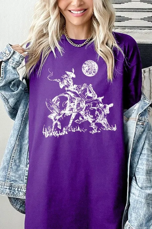 Cowboy Lasso Cow Western Graphic Heavy Cotton Tee