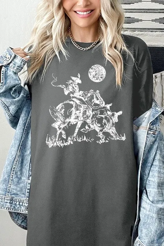 Cowboy Lasso Cow Western Graphic Heavy Cotton Tee