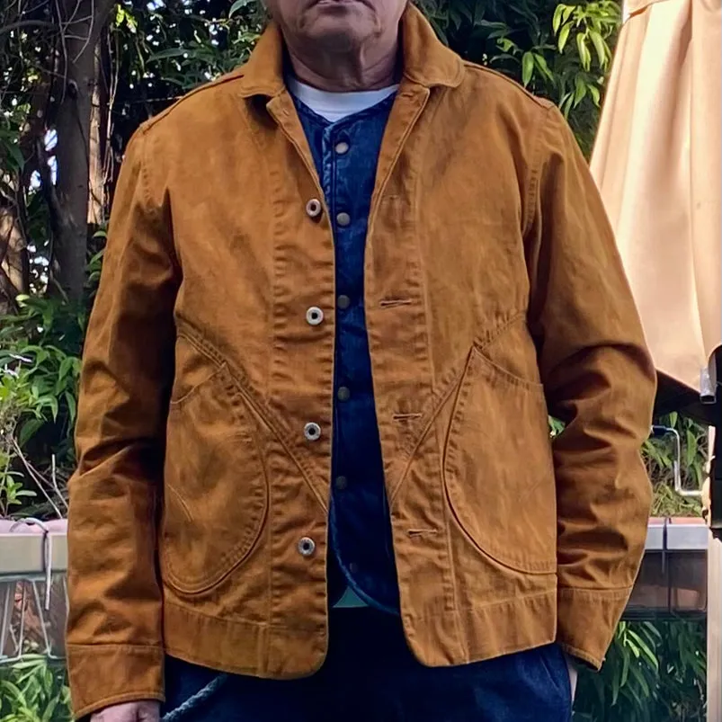 DDL 330R-TYRONE LUCKY-GOLD REGULAR FIT 2 POCKET CHORE JACKET DOUBLE GARMENT DYED-12OZ-GOLD