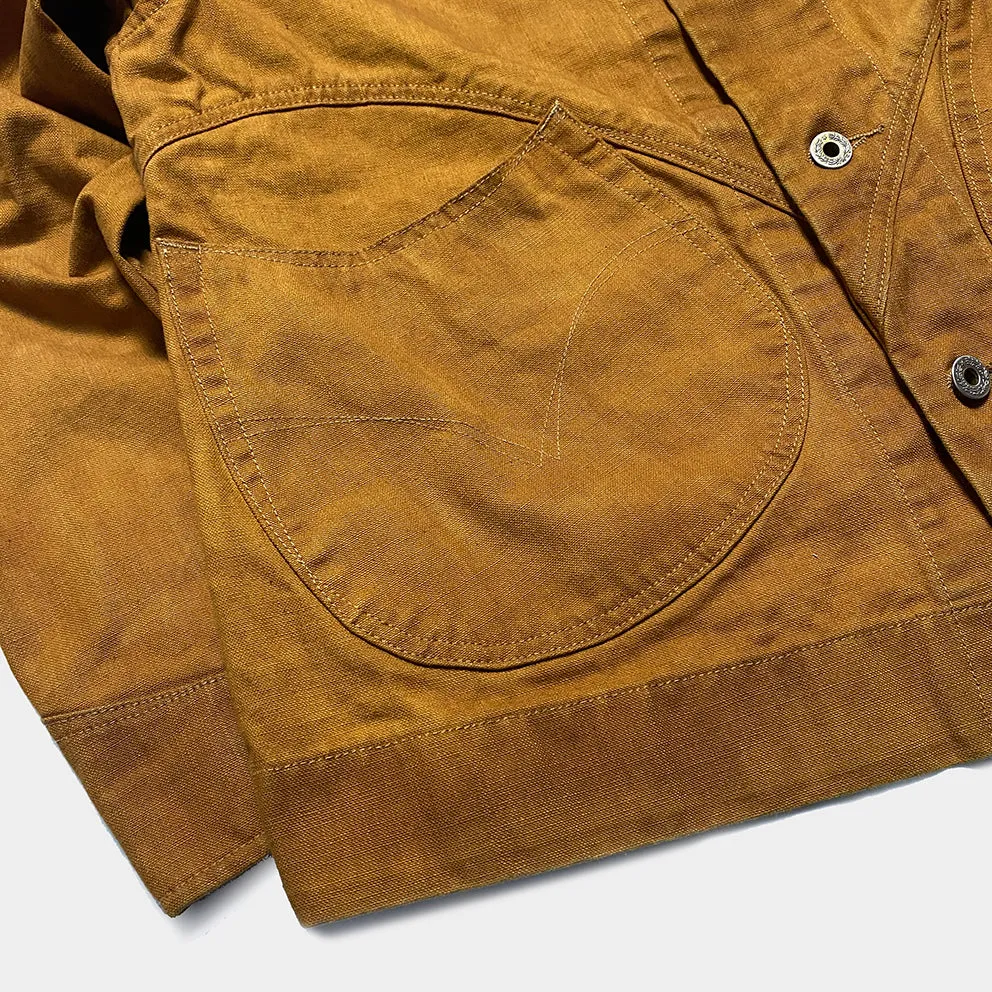 DDL 330R-TYRONE LUCKY-GOLD REGULAR FIT 2 POCKET CHORE JACKET DOUBLE GARMENT DYED-12OZ-GOLD