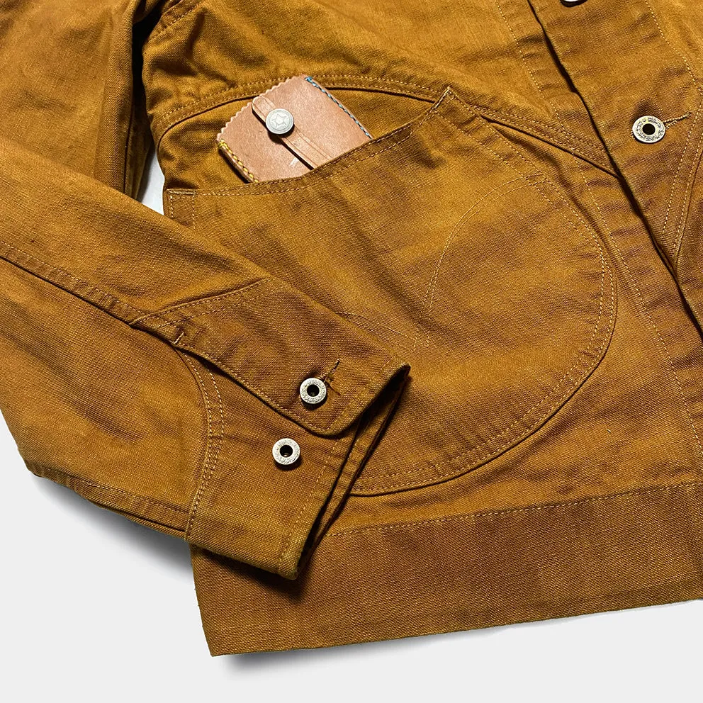 DDL 330R-TYRONE LUCKY-GOLD REGULAR FIT 2 POCKET CHORE JACKET DOUBLE GARMENT DYED-12OZ-GOLD