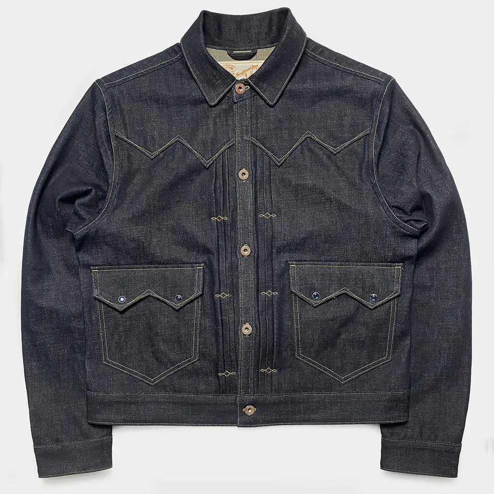 DDL 332 SWT REGULAR FIT SAWTOOTH INSPIRED 2 POCKET CONE MILLS ORGANIC COTTON DENIM JACKET-12.75OZ-RAW INDIGO
