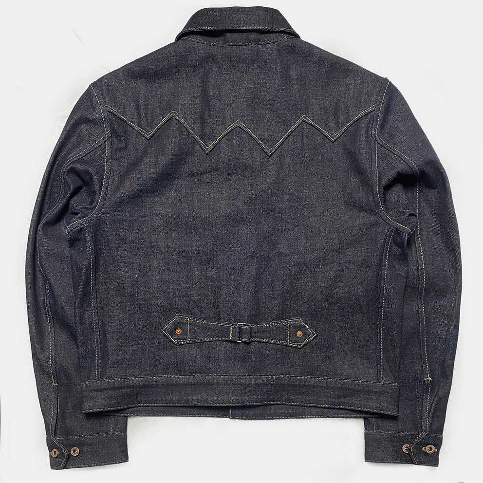 DDL 332 SWT REGULAR FIT SAWTOOTH INSPIRED 2 POCKET CONE MILLS ORGANIC COTTON DENIM JACKET-12.75OZ-RAW INDIGO