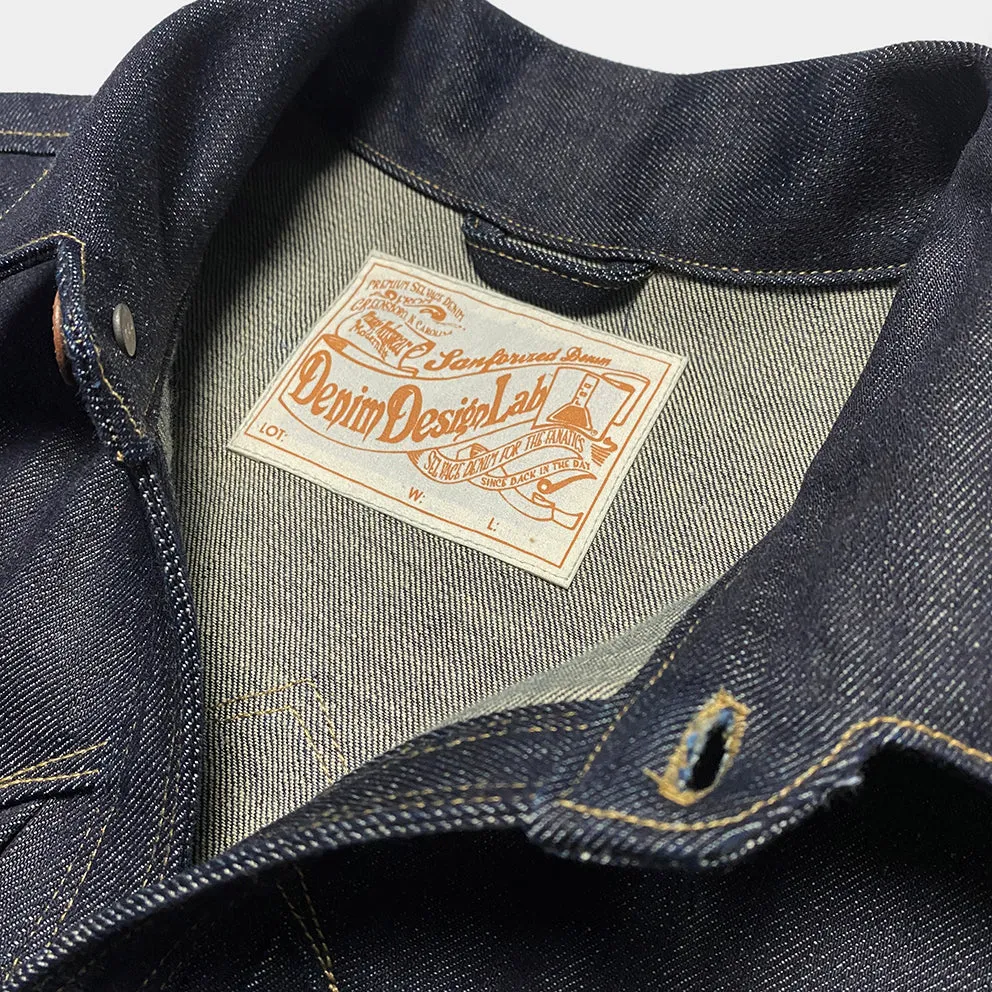 DDL 332 SWT REGULAR FIT SAWTOOTH INSPIRED 2 POCKET CONE MILLS ORGANIC COTTON DENIM JACKET-12.75OZ-RAW INDIGO