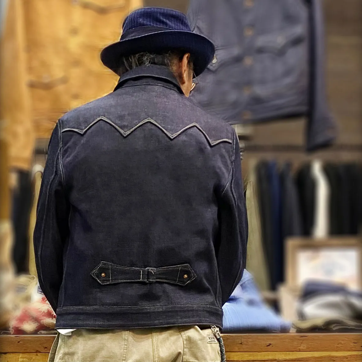 DDL 332 SWT REGULAR FIT SAWTOOTH INSPIRED 2 POCKET CONE MILLS ORGANIC COTTON DENIM JACKET-12.75OZ-RAW INDIGO