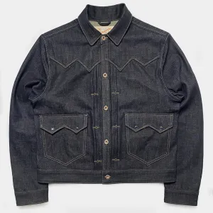 DDL 332 SWT REGULAR FIT SAWTOOTH INSPIRED 2 POCKET CONE MILLS ORGANIC COTTON DENIM JACKET-12.75OZ-RAW INDIGO