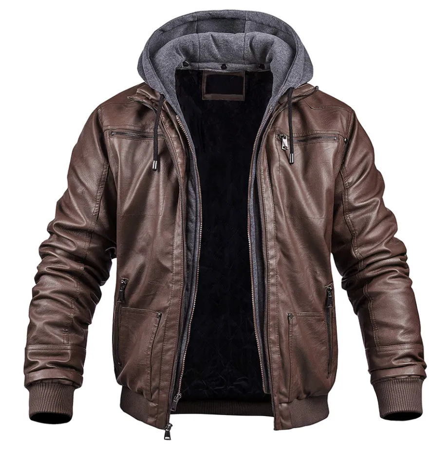 Freddie | Elegant Winter Leather Coat with Hood