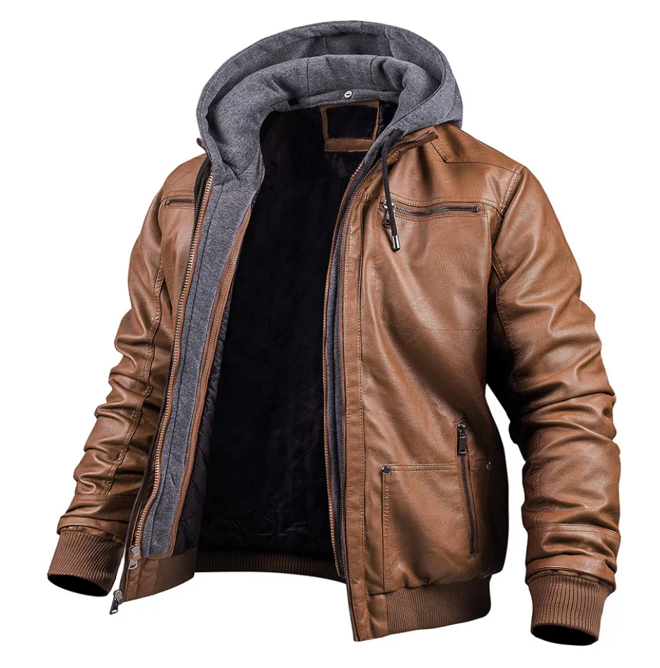 Freddie | Elegant Winter Leather Coat with Hood