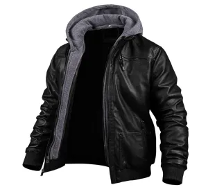 Freddie | Elegant Winter Leather Coat with Hood
