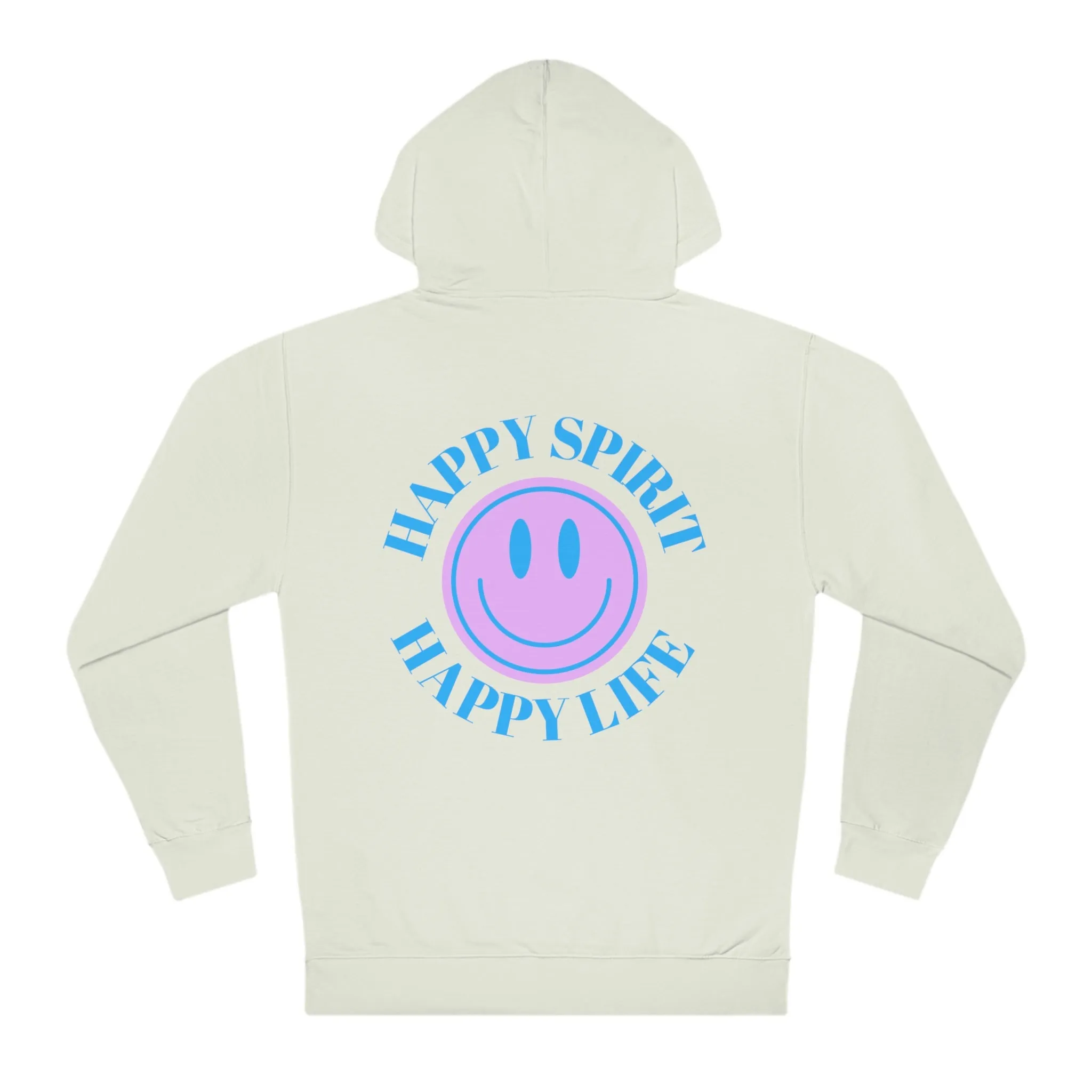 Happy Spirit Happy Life Sweatshirt, VSCO Girl Hoodie, Oversized Tumblr Hoodie, Back Print Smile Happy Mind Trendy, Beach Lake Cover Up