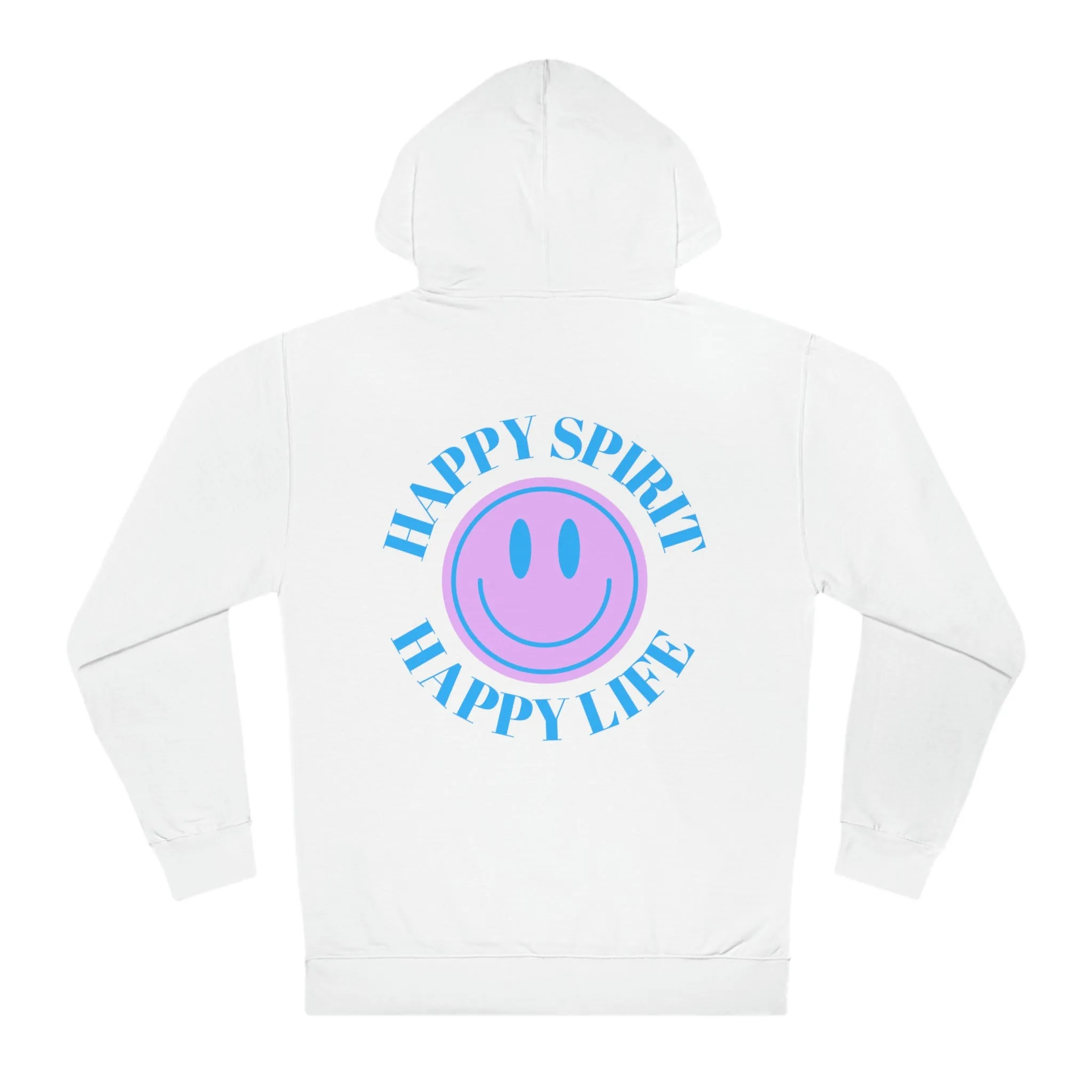 Happy Spirit Happy Life Sweatshirt, VSCO Girl Hoodie, Oversized Tumblr Hoodie, Back Print Smile Happy Mind Trendy, Beach Lake Cover Up