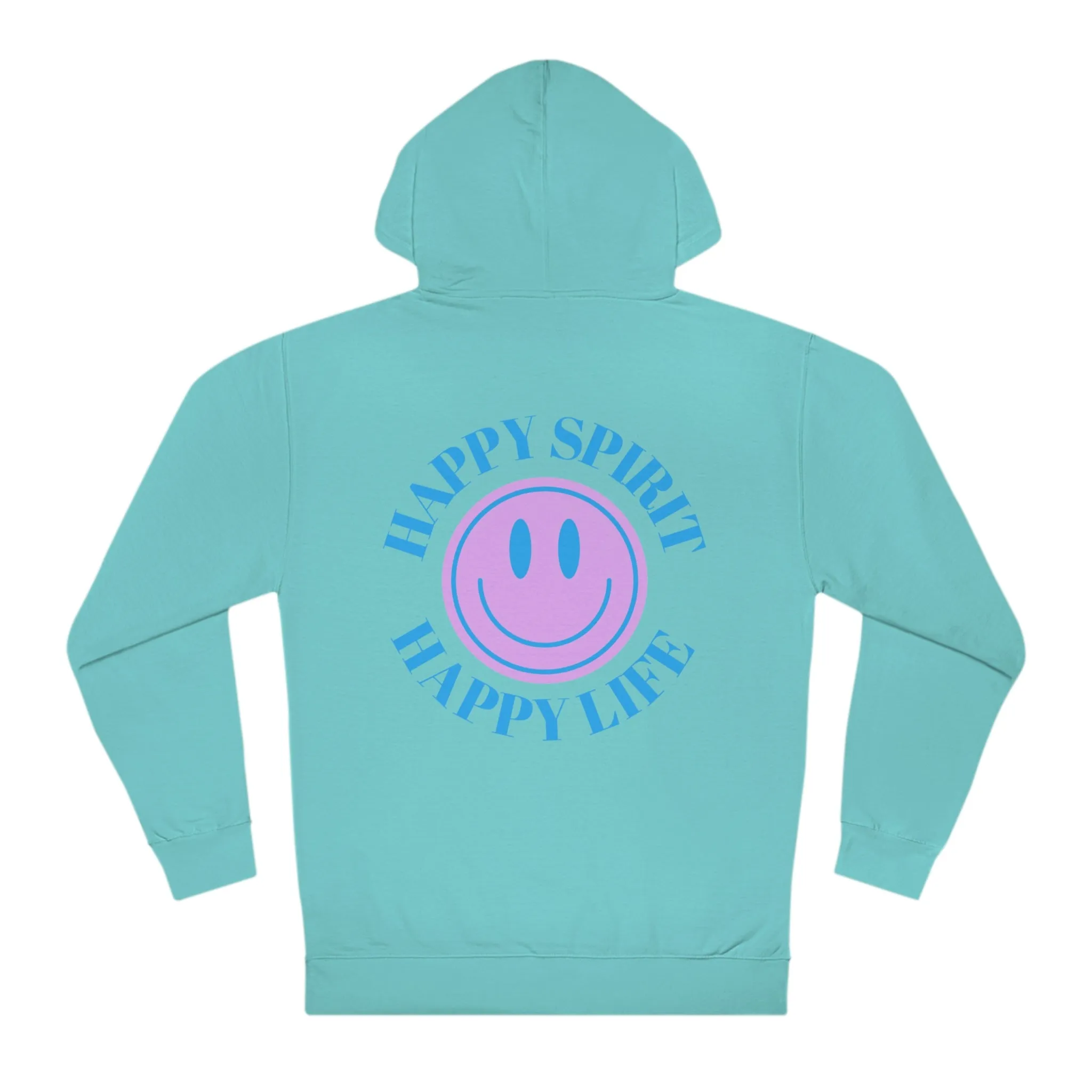 Happy Spirit Happy Life Sweatshirt, VSCO Girl Hoodie, Oversized Tumblr Hoodie, Back Print Smile Happy Mind Trendy, Beach Lake Cover Up