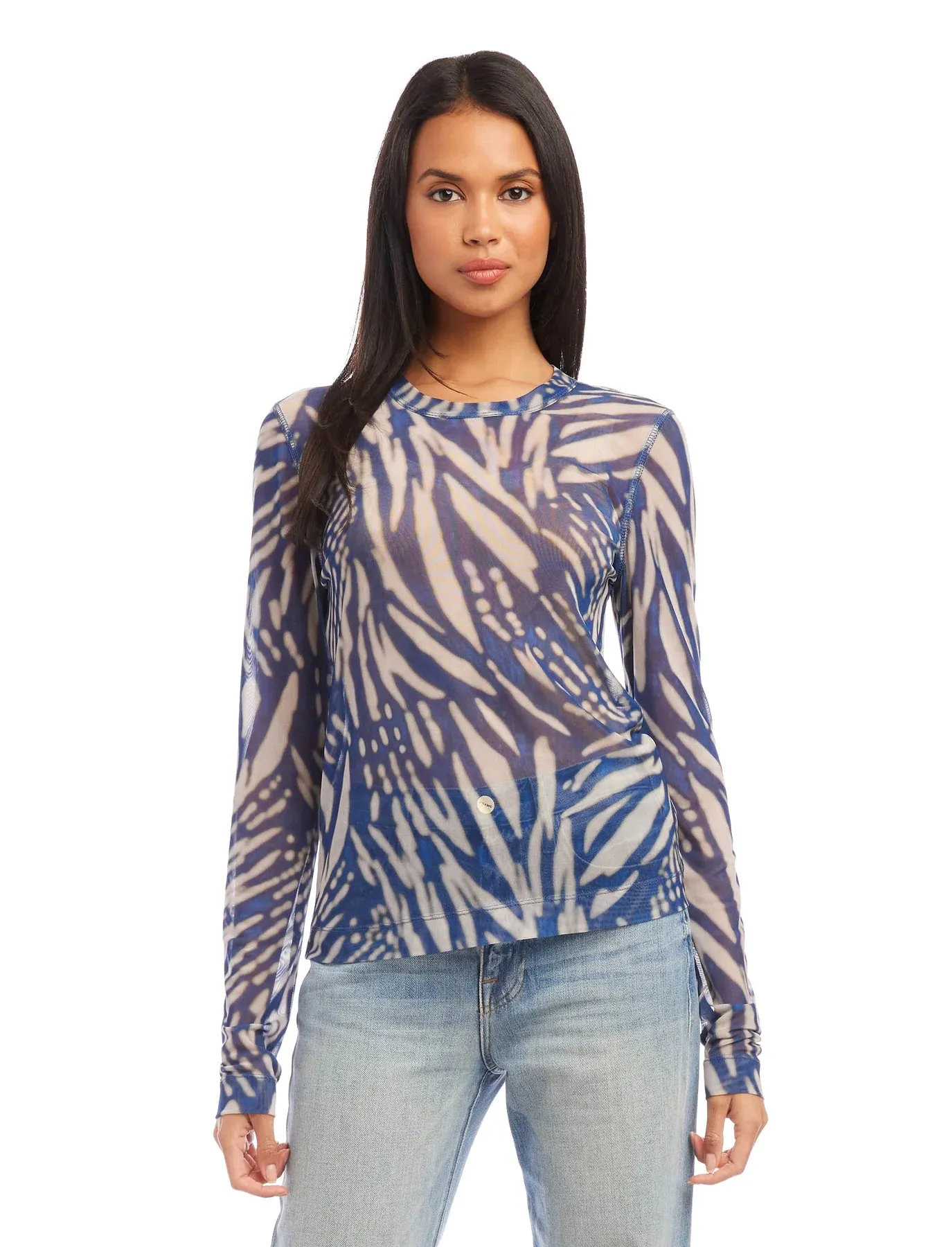 Mesh Crew Neck Top